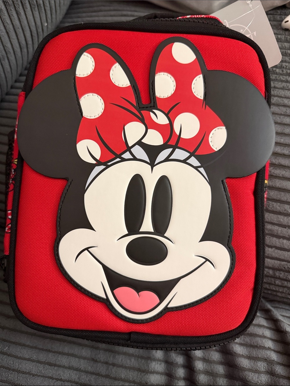 Disney Minnie Mouse Red and Black Kids Lunch Bag with Polka Dot Bow